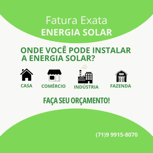 Foto da capa de Fatura Exata Soluções em Usinas de Energia Solar